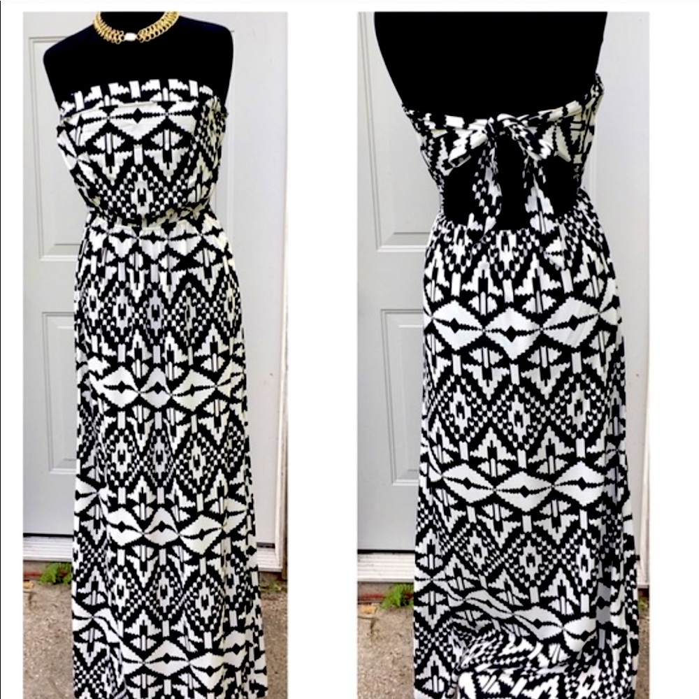 Tyche Black and White Maxi Dress